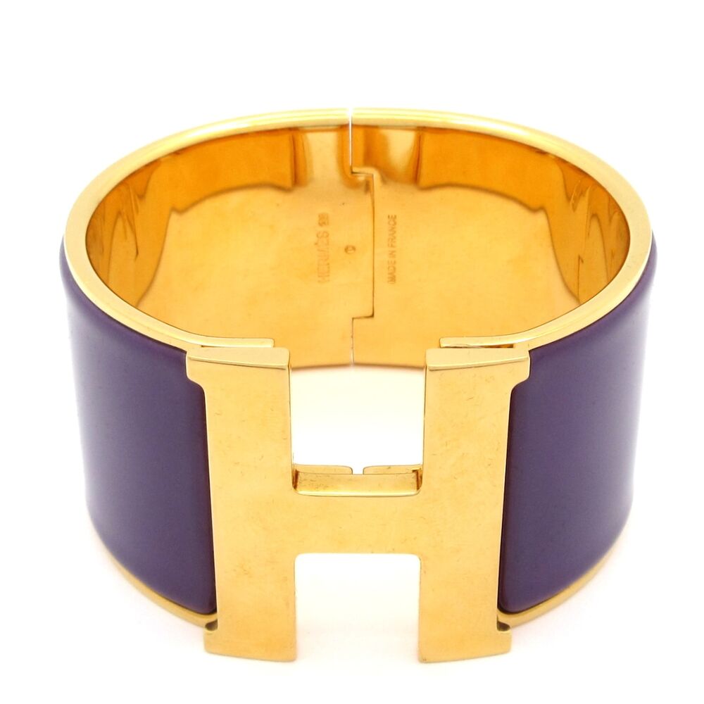 Hermès Clic Clac H Bangle Gold Purple
